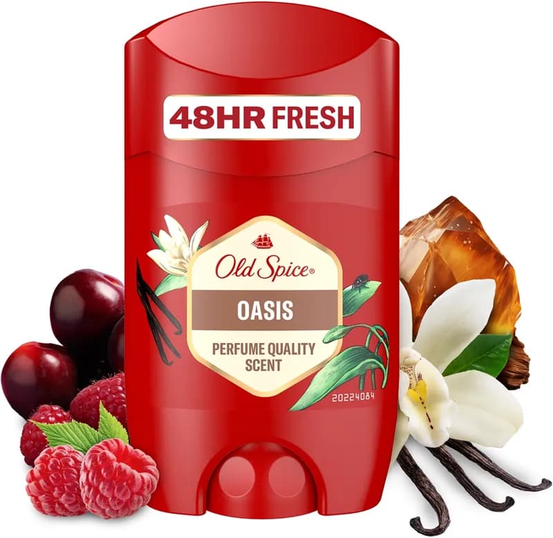 دئودورانت استیکی مردانه اولد اسپایس مدل Oasis – با رایحه وانیل دودی – فاقد نمک آلومینیوم | حجم 50 میلیلیتر — تصویر ۲