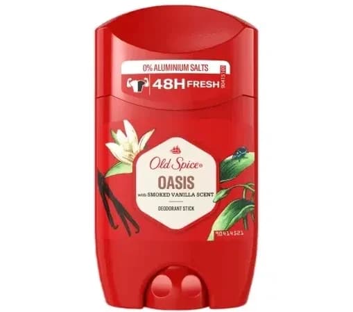 دئودورانت استیکی مردانه اولد اسپایس مدل Oasis – با رایحه وانیل دودی – فاقد نمک آلومینیوم | حجم 50 میلیلیتر