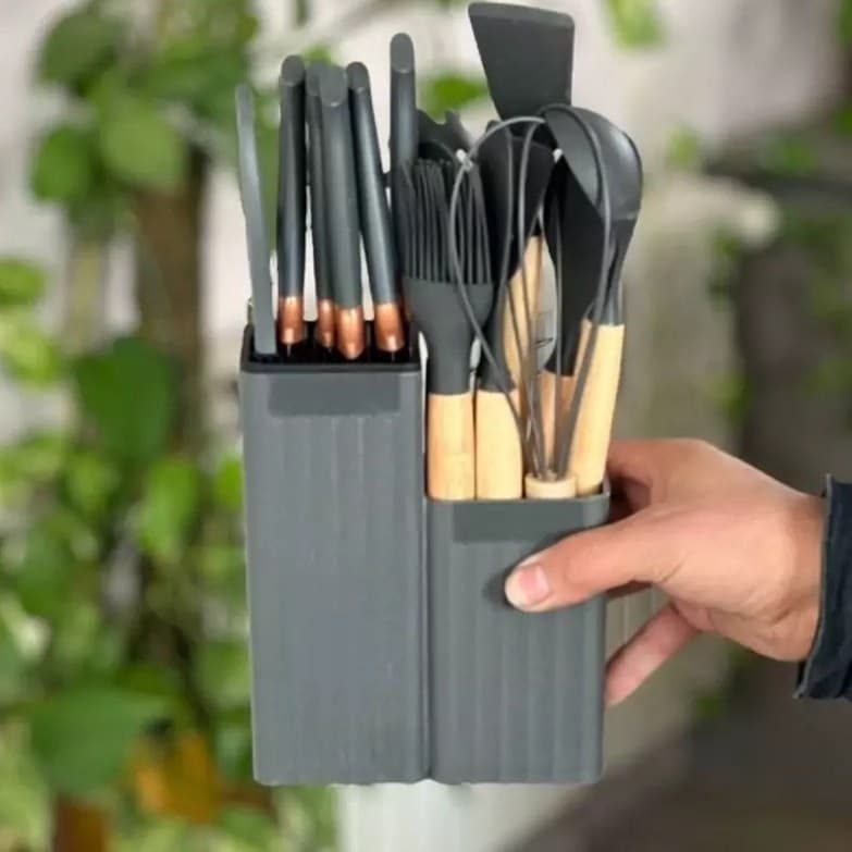 ست کفگیر و ملاقه ۱۹ پارچه سیلیکونی kitchen set — تصویر ۵