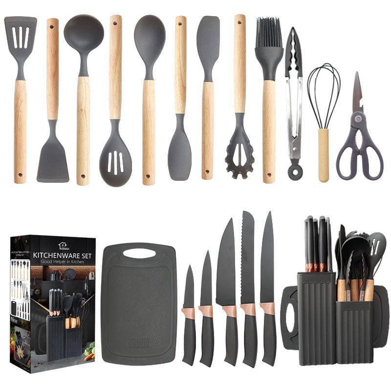 ست کفگیر و ملاقه ۱۹ پارچه سیلیکونی kitchen set