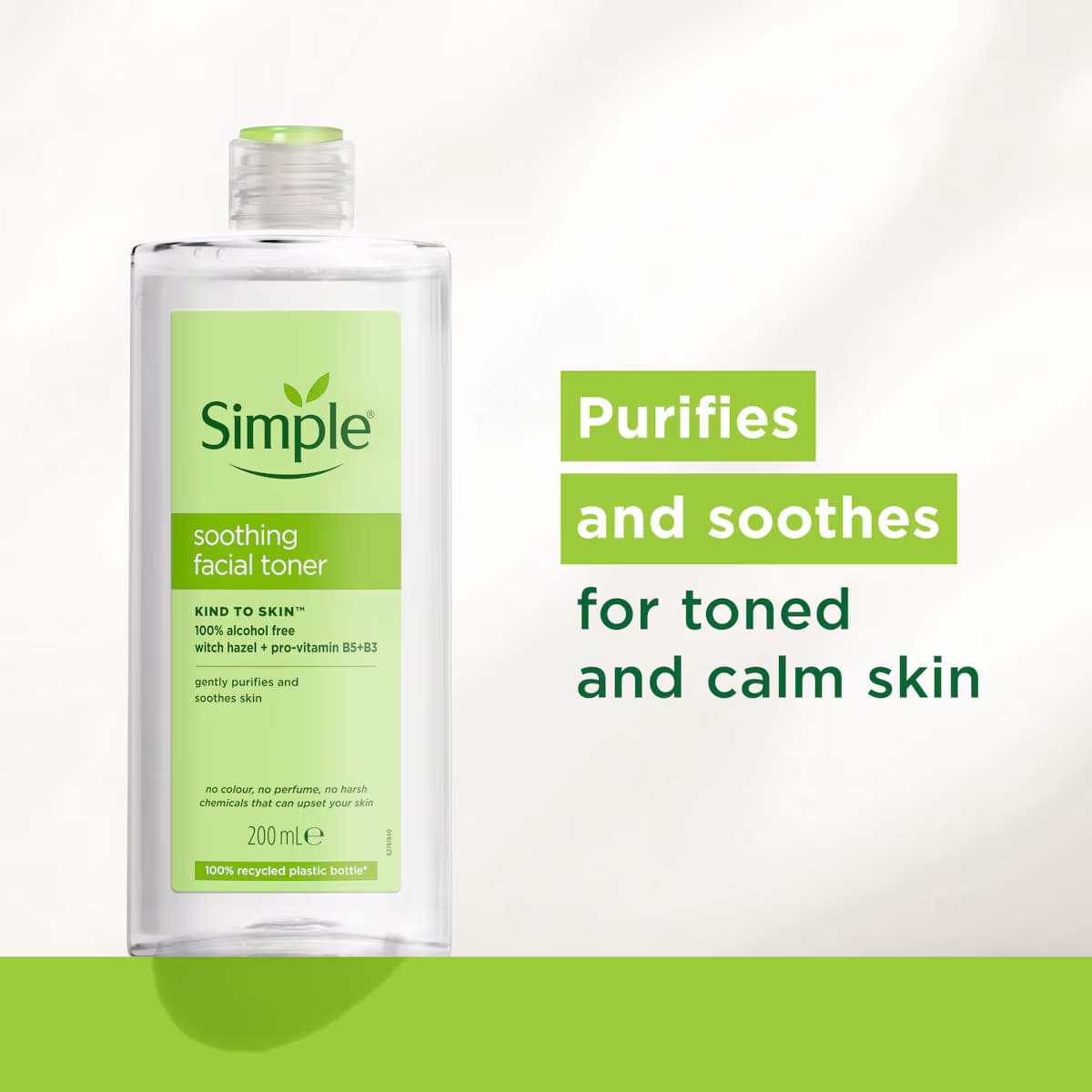 تونر تسکین دهنده و آبرسان سیمپل Simple مدل Soothing Facial Toner | حجم 200 میلی‌لیتر — تصویر ۲