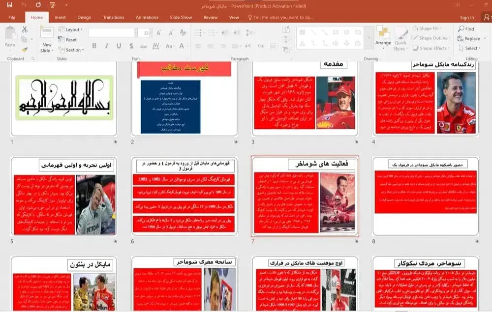 پاورپوینت زندگینامه مایکل شوماخر