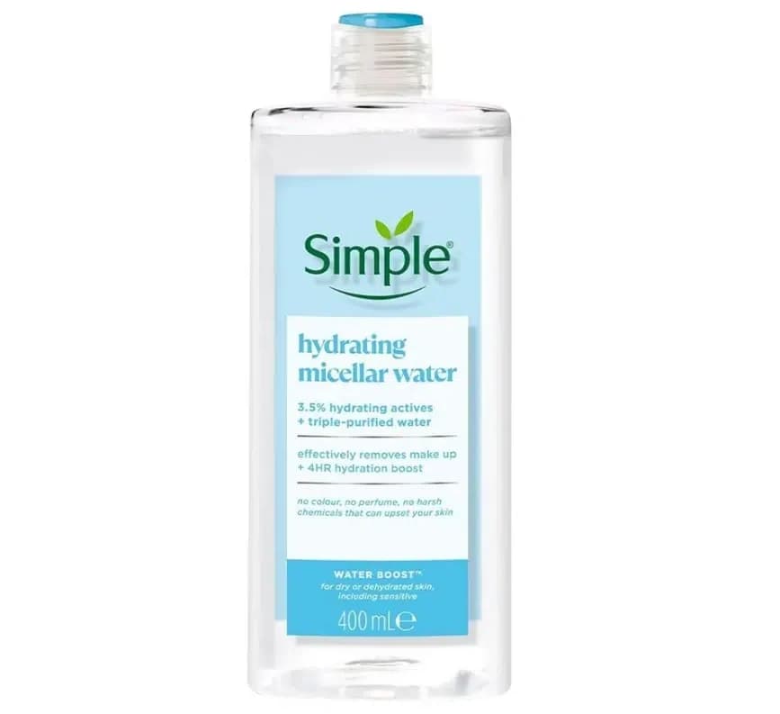 میسلار واتر آرایش پاک کن سیمپل Simple مدل Hydrating Micellar Water | حجم 400 میلی‌لیتر