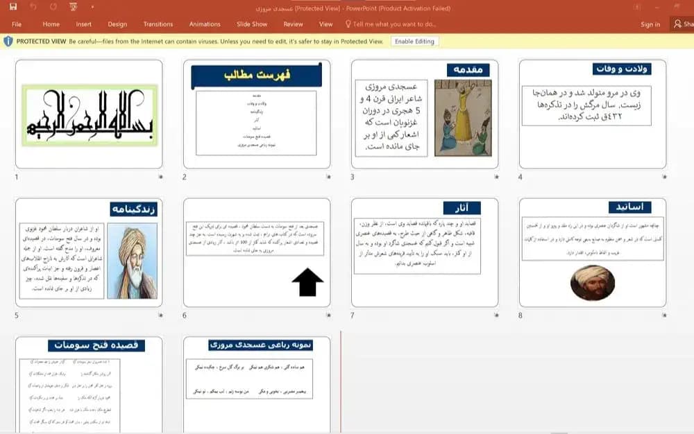 پاورپوینت زندگینامه عسجدی مروزی