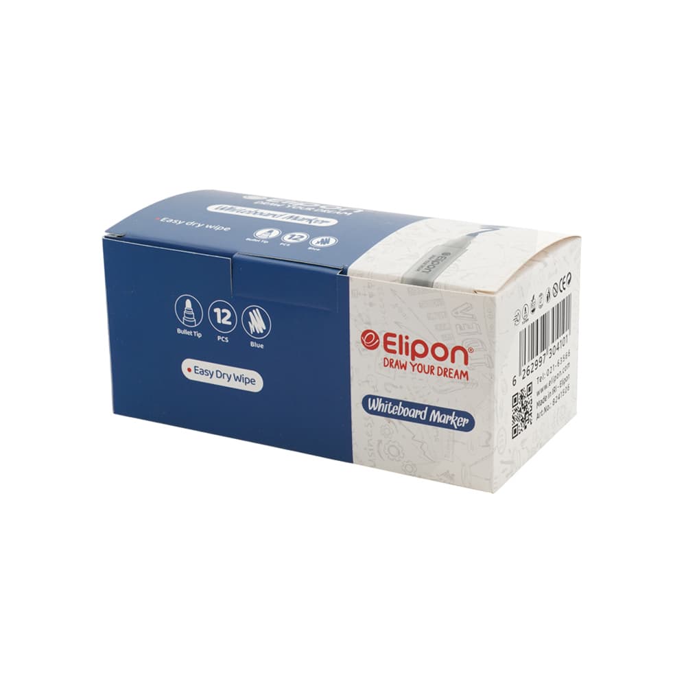 ماژیک وایت برد گرد آبی الیپون کد8241506 — تصویر ۲