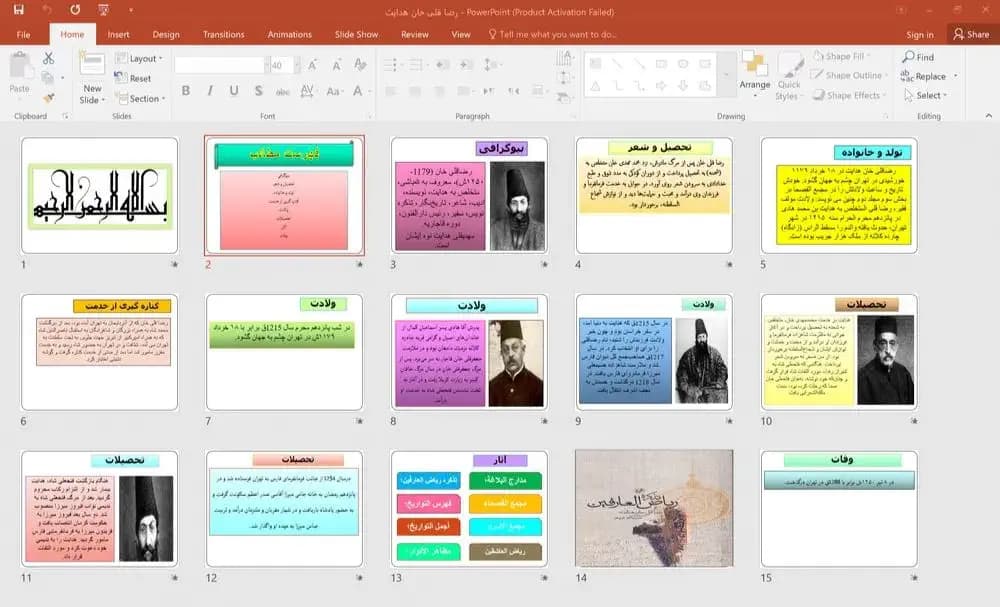 پاورپوینت زندگینامه رضاقلی خان هدایت