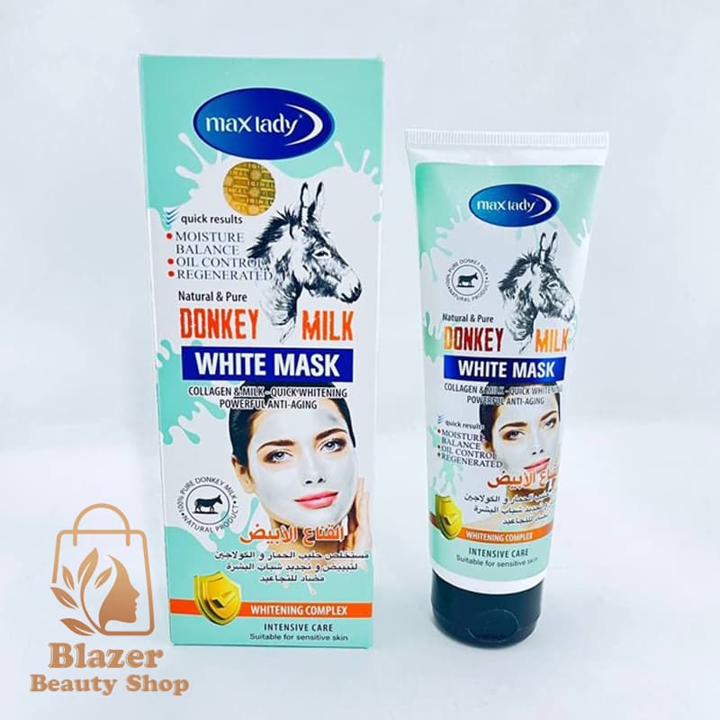 ماسک صورت تیوپی سفید کننده شیر الاغ مکس لیدی 125 میل
