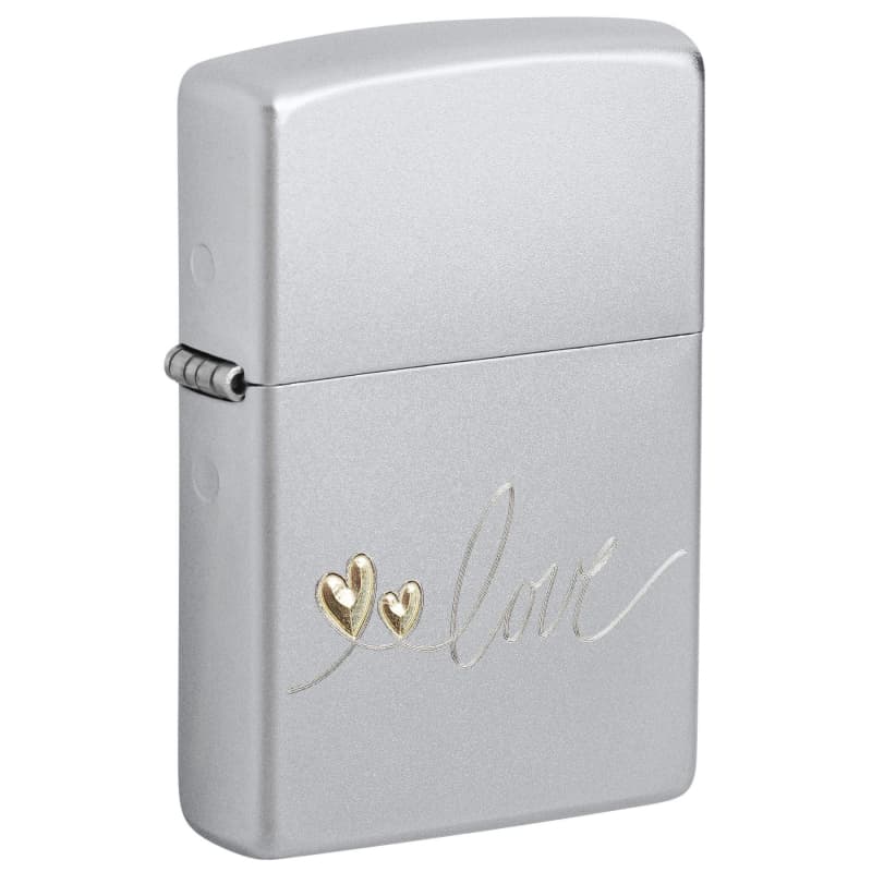 فندک Zippo (زیپو) مدل Z-48725 | فندک اصلی با سطح کروم درخشان | عشق قلب لاو | کیفیت ساخت عالی