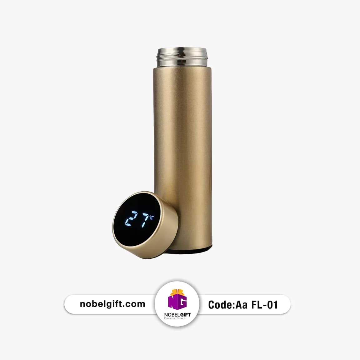 فلاسک نیم لیتری با صفحه نمایشگر دما دیجیتال کد Aa FL-01 — تصویر ۷