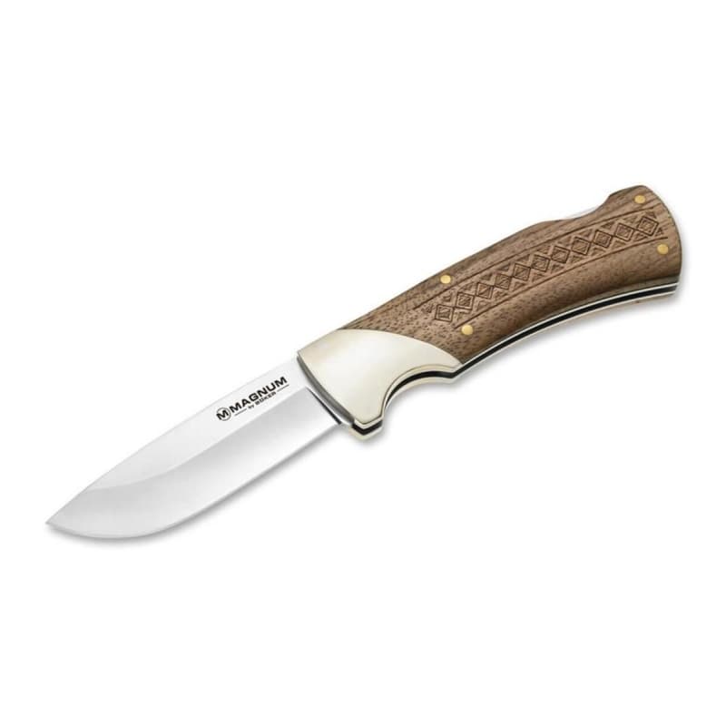چاقوی کمپینگ بوکر مگنوم مدل Woodcraft | چاقوی طبیعت گردی با تیغه فولاد کربنی | دسته چوبی ارگونومیک | Boker Magnum Woodcraft Knife
