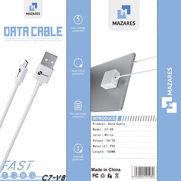 کابل شارژمیکرو مازارس MAZARES-C7-V8