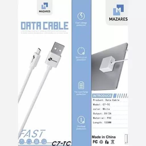 کابل شارژ تایپ سی مازارس مدلC7-TC