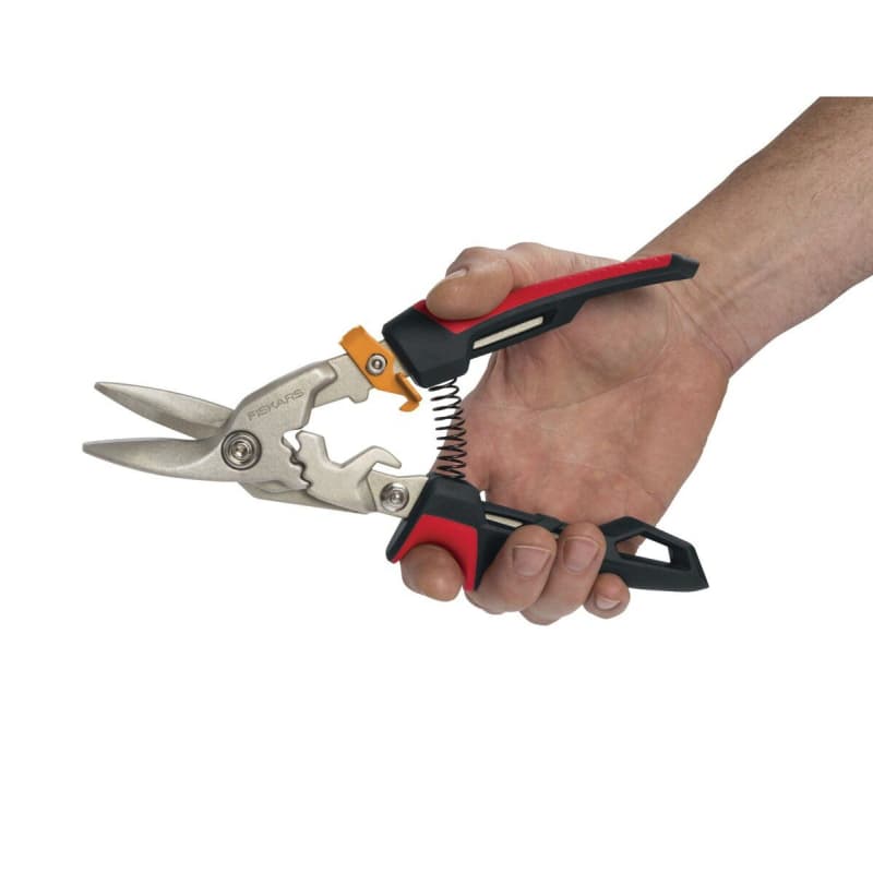 قیچی ورق بر Fiskars PowerGear مدل 1027209 | چپ‌برش صنعتی | تیغه فولادی سخت‌کاری شده | Fiskars (فیسکارس) — تصویر ۴
