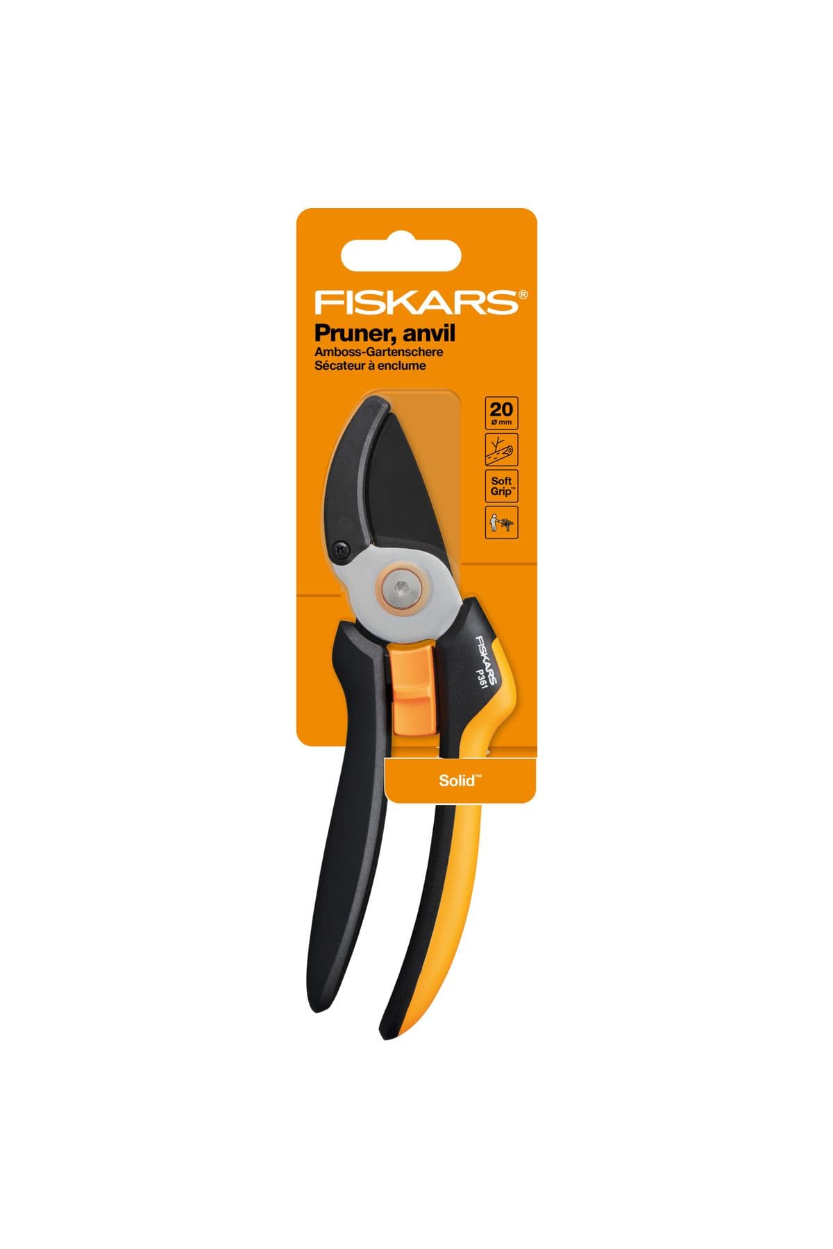 قیچی هرس سبک Fiskars مدل P361 | ابزار باغبانی حرفه‌ای | تیغه فولادی ضدزنگ | دسته الیاف شیشه‌ای | Fiskars (فیسکارس)
