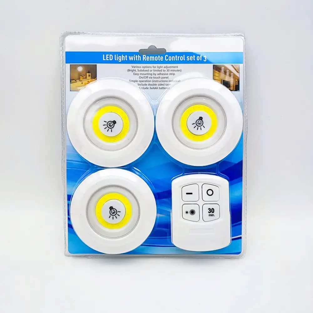 چراغ LED سه تایی ریموت دار زیرکابینتی