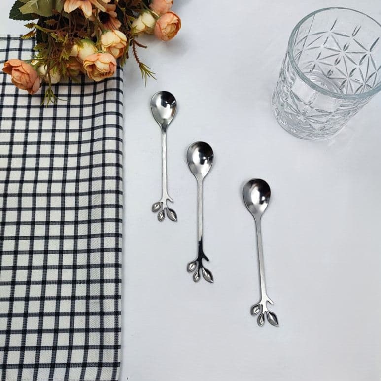قاشق چای خوری سیلور طرح برگ