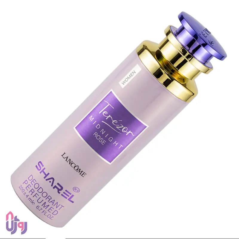 اسپری دئودورانت زنانه شارل SHAREL مدل میدنایت رز TEREZOR MIDNIGHT ROSE حجم 200 میلی‌لیتر — تصویر ۲