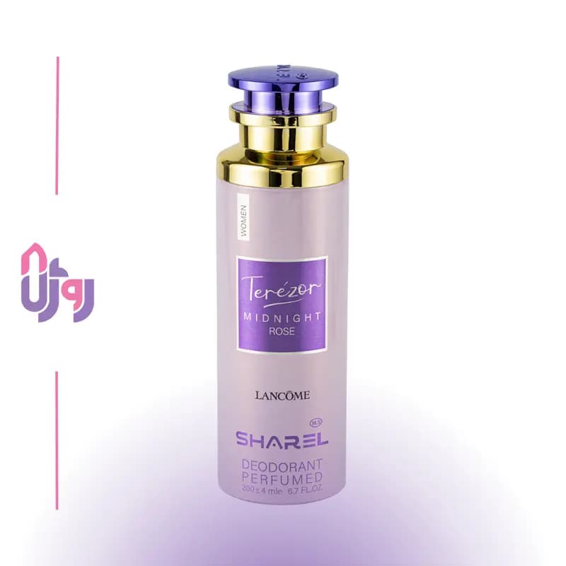 اسپری دئودورانت زنانه شارل SHAREL مدل میدنایت رز TEREZOR MIDNIGHT ROSE حجم 200 میلی‌لیتر