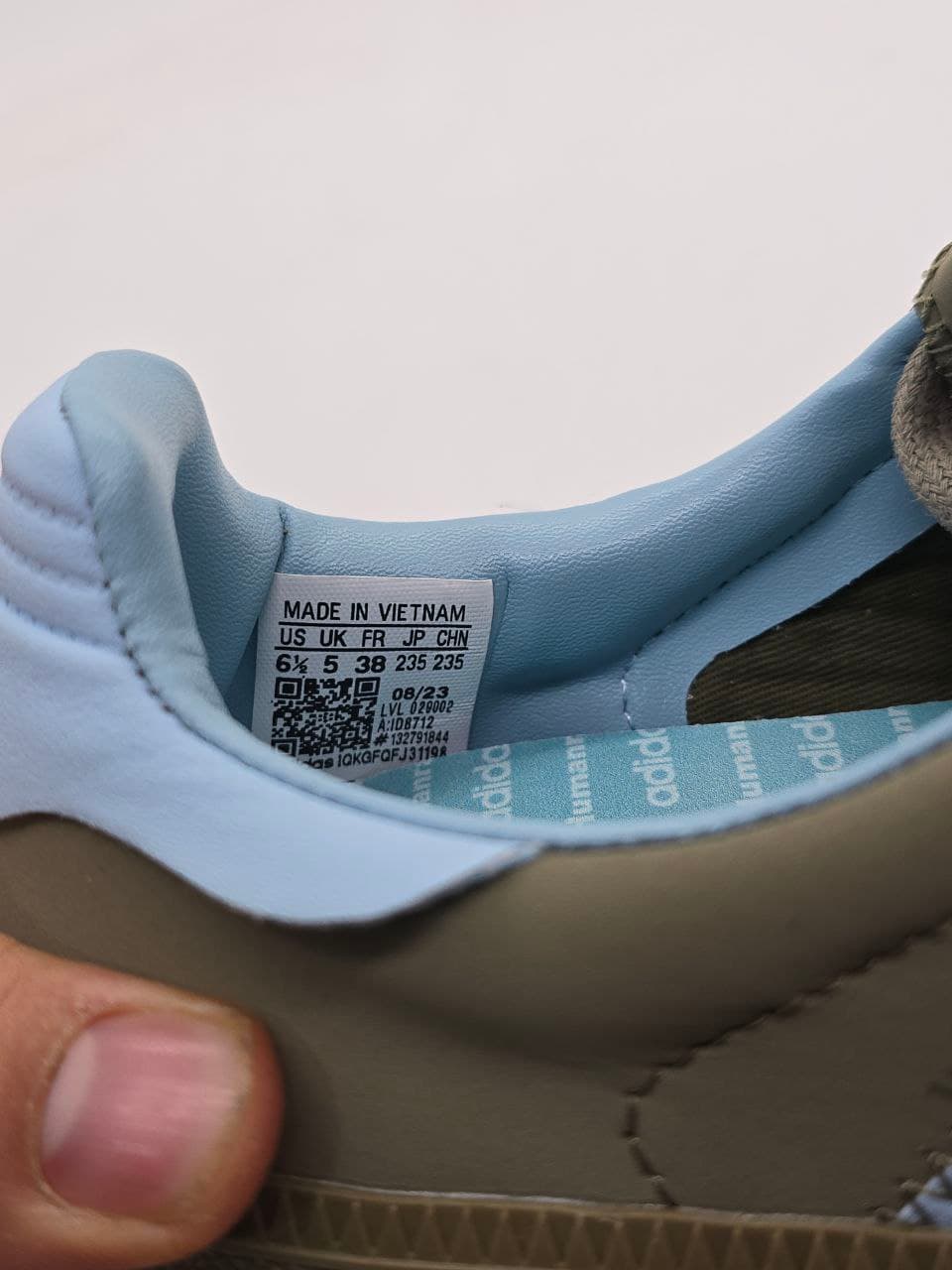 کتونی سامبا آبی زیتونی Olive blue samba cotton — تصویر ۸