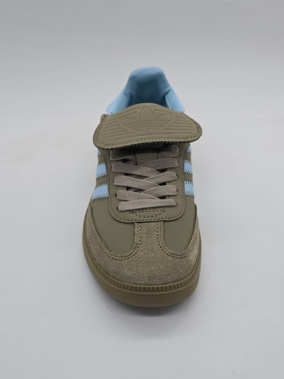 کتونی سامبا آبی زیتونی Olive blue samba cotton — تصویر ۳