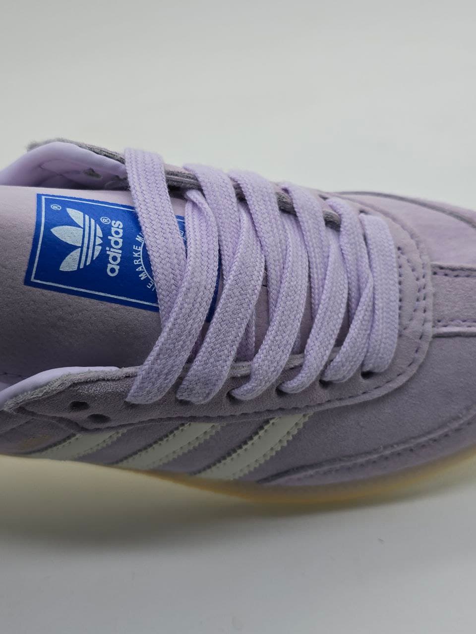 کتونی سامبا بنفش خط سفید Samba purple cotton with white stripes — تصویر ۳