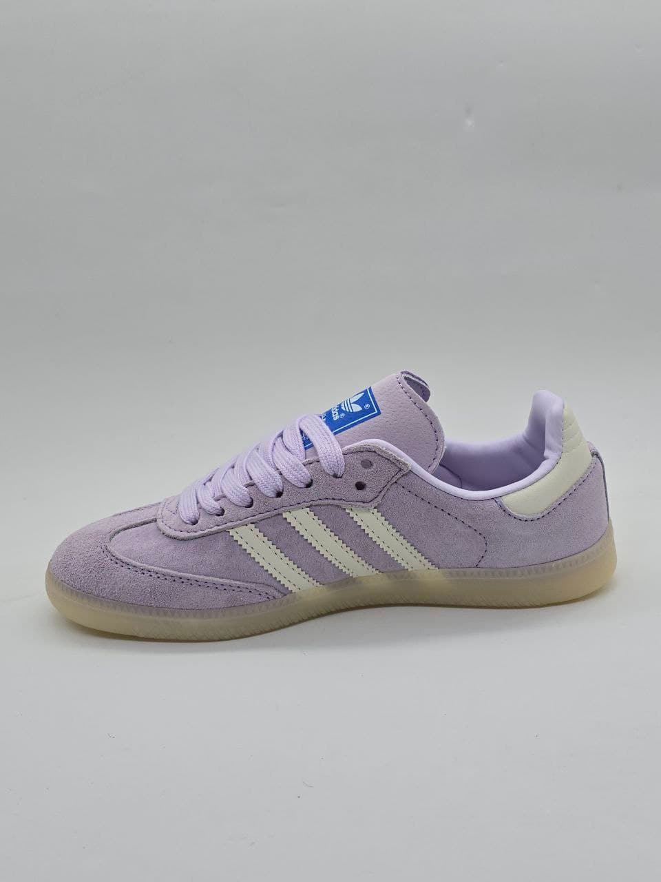 کتونی سامبا بنفش خط سفید Samba purple cotton with white stripes — تصویر ۵