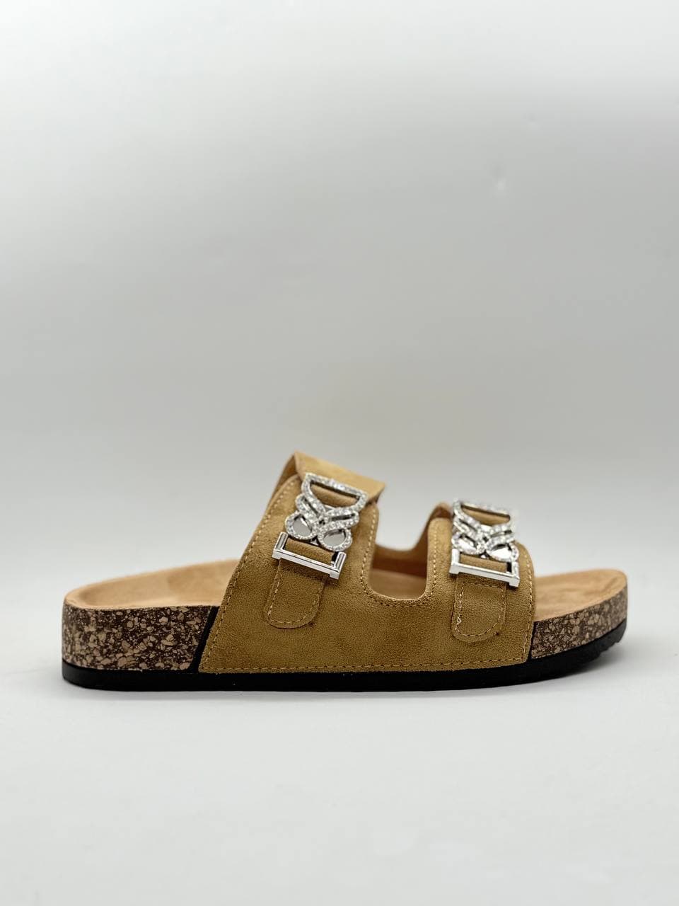 دمپایی دو بند قهوه ای brown double-strap slippers