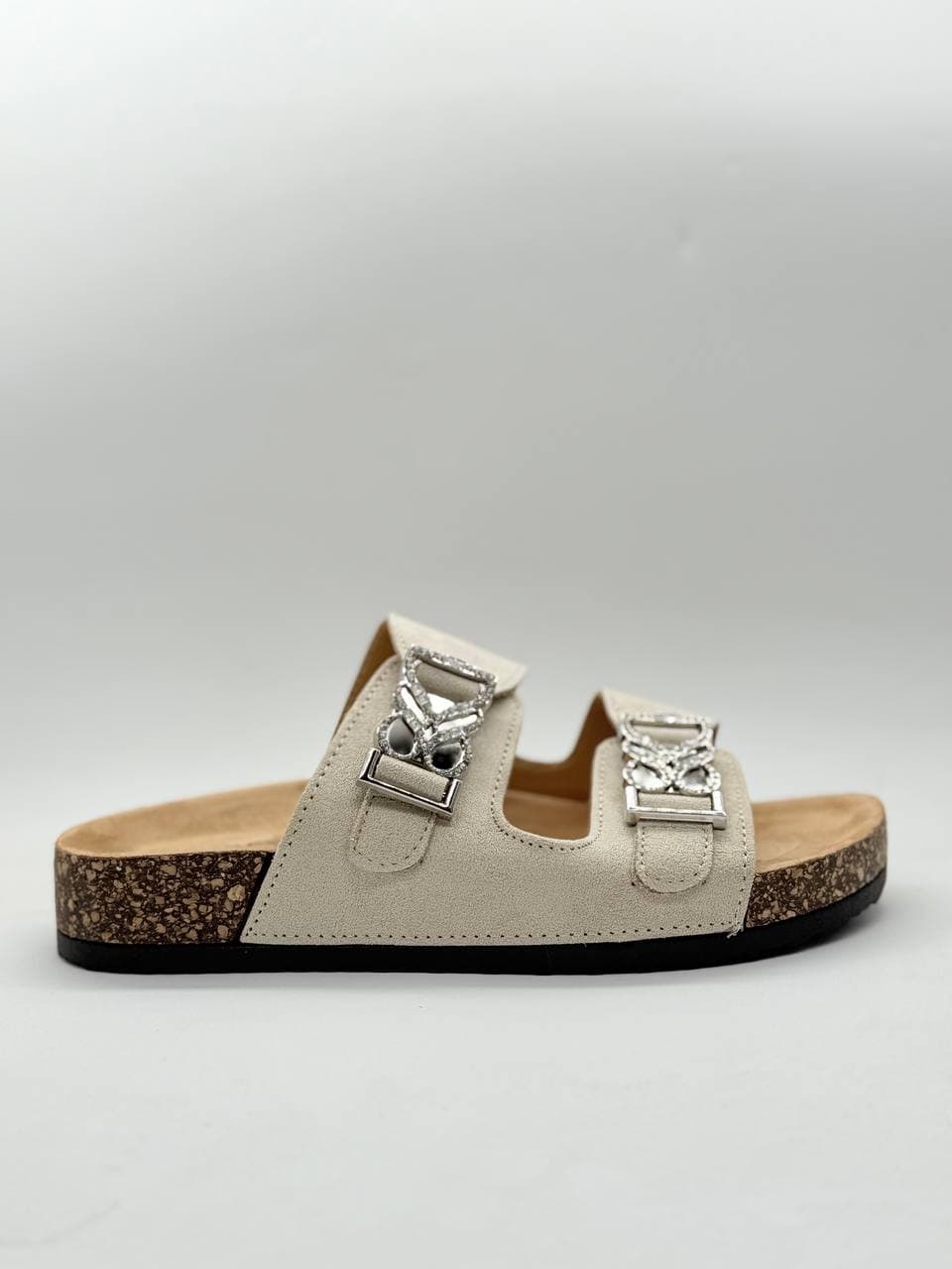 دمپایی دو بند کرمی beige double-strap slippers