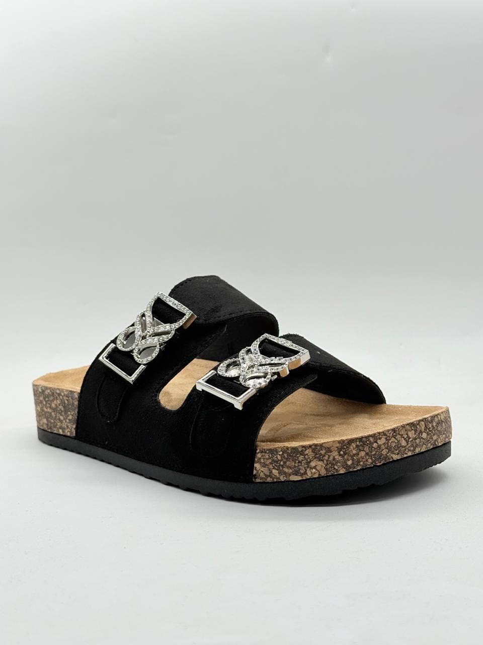 دمپایی دو بند مشکی black double-strap slippers — تصویر ۲