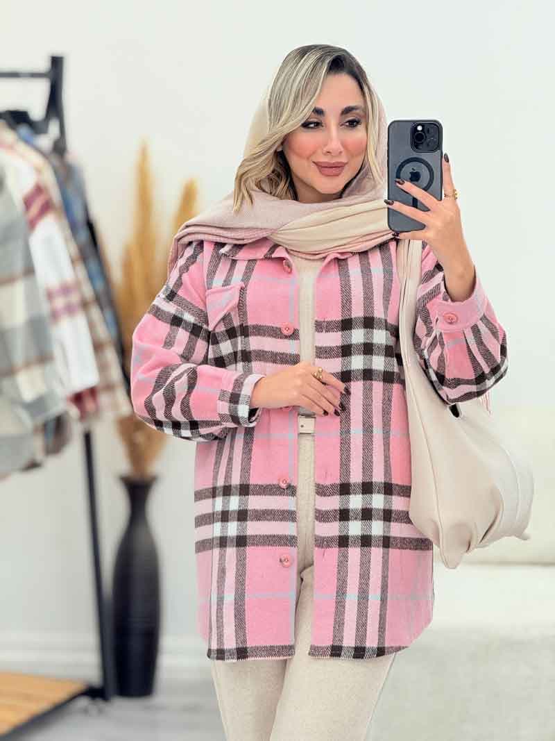 شکت چهارخونه تک جیب عاطفه کد 7422
