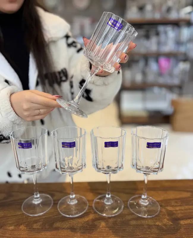 گیلاس 6 تایی پایه بلند DELI GLASS کد 1158 — تصویر ۴