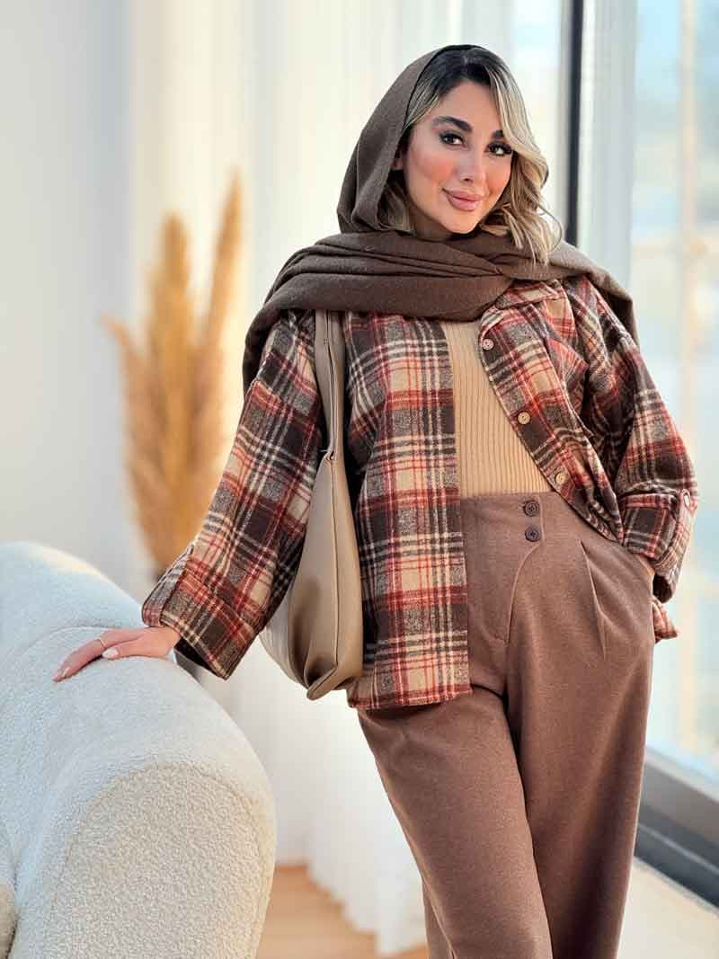 شکت چهارخونه تک جیب سحر کد 7404 — تصویر ۶