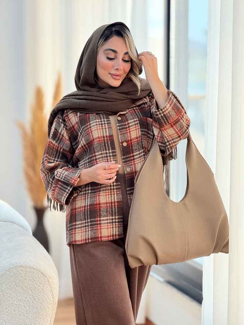 شکت چهارخونه تک جیب سحر کد 7404 — تصویر ۹