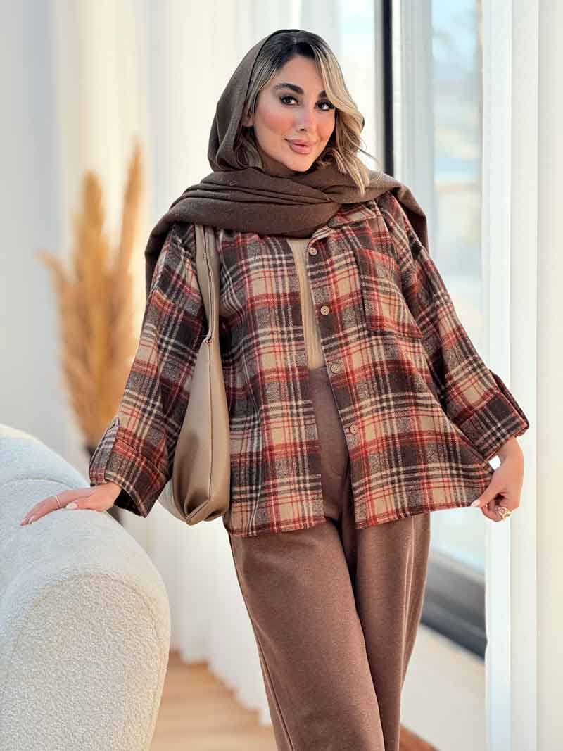 شکت چهارخونه تک جیب سحر کد 7404