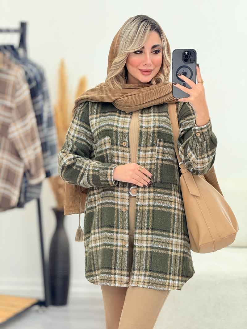 شکت چهارخونه دو جیب پایین هلال کد 7353