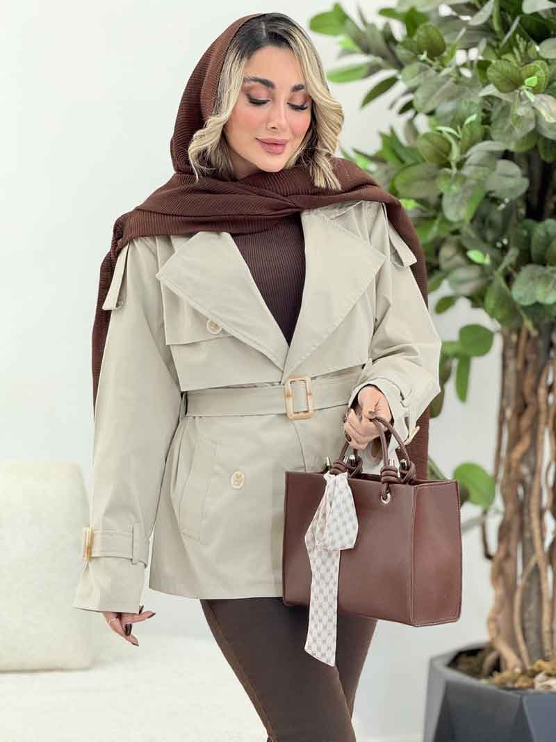 بارانی چهاردکمه پشت ژیله قاصدک کد 7378 — تصویر ۸
