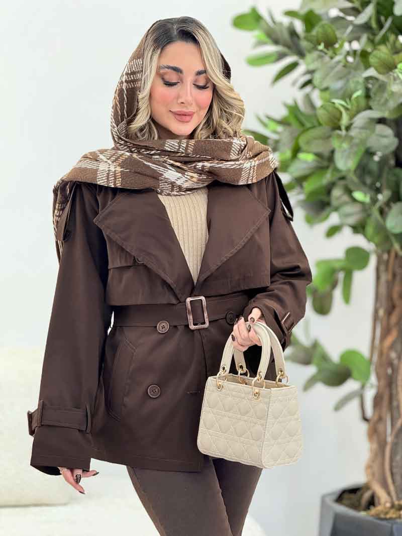بارانی چهاردکمه پشت ژیله قاصدک کد 7378 — تصویر ۶