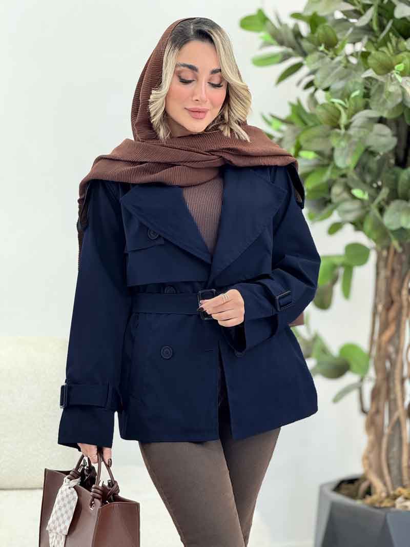 بارانی چهاردکمه پشت ژیله قاصدک کد 7378 — تصویر ۹