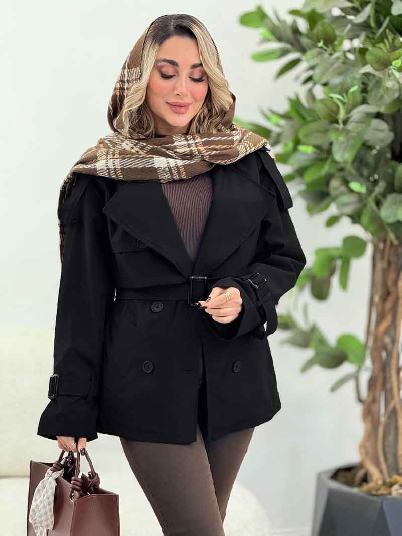 بارانی چهاردکمه پشت ژیله قاصدک کد 7378 — تصویر ۵