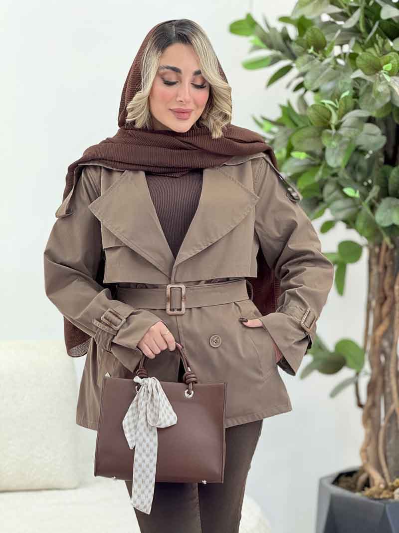 بارانی چهاردکمه پشت ژیله قاصدک کد 7378 — تصویر ۷