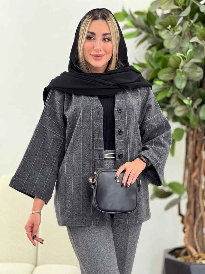 شکت راه راه آستین پاکتی کد 7386