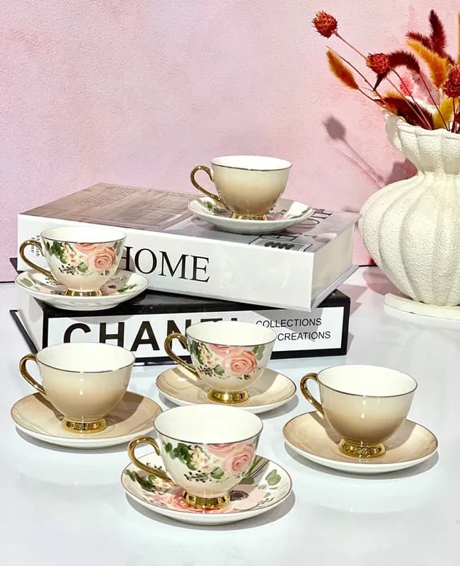 فنجان نعلبکی قهوه خوری وارداتی کد vt5344 — تصویر ۲