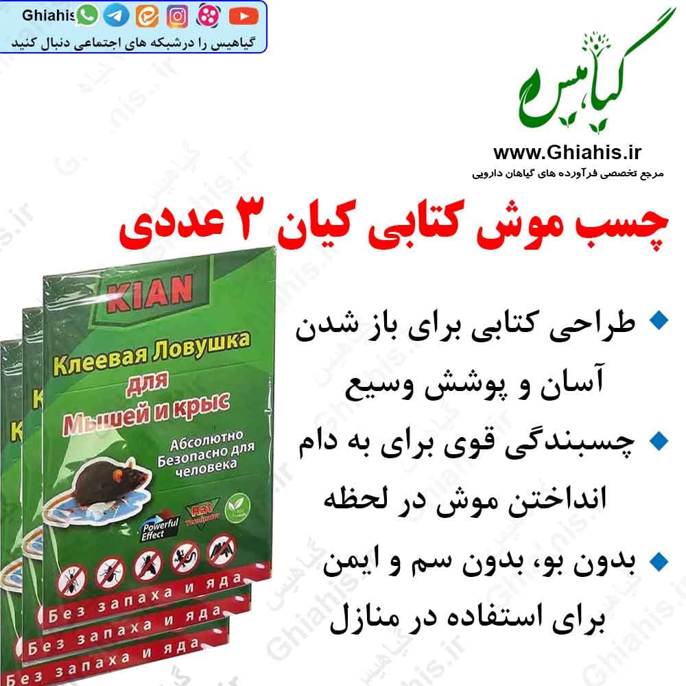چسب موش کتابی کیان ۳ عددی