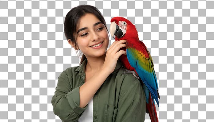 تصویر PNG دختر ایرانی با پرنده