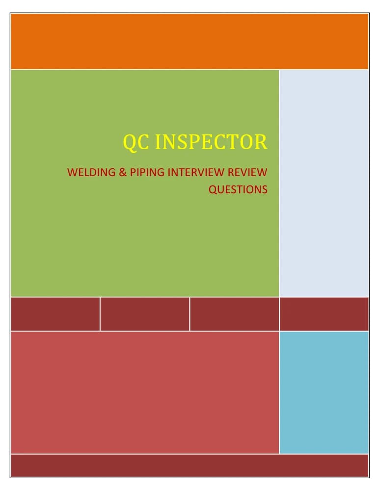 کتاب Welding & Piping Interview Questions | سوالات مصاحبه جوشکاری و پایپینگ اثر گروه نویسندگان نسخه PDF انگلیسی