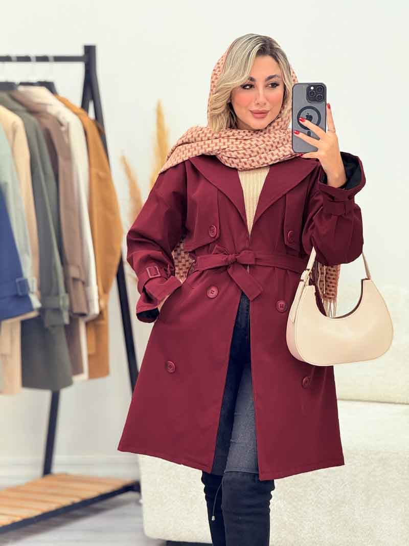 بارانی ژیله دکمه دار دو جیب کد 7145
