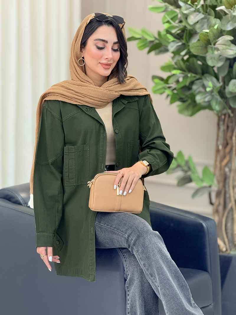 مانتو بغل سه دکمه دو جیب پیله کد 6959 — تصویر ۶