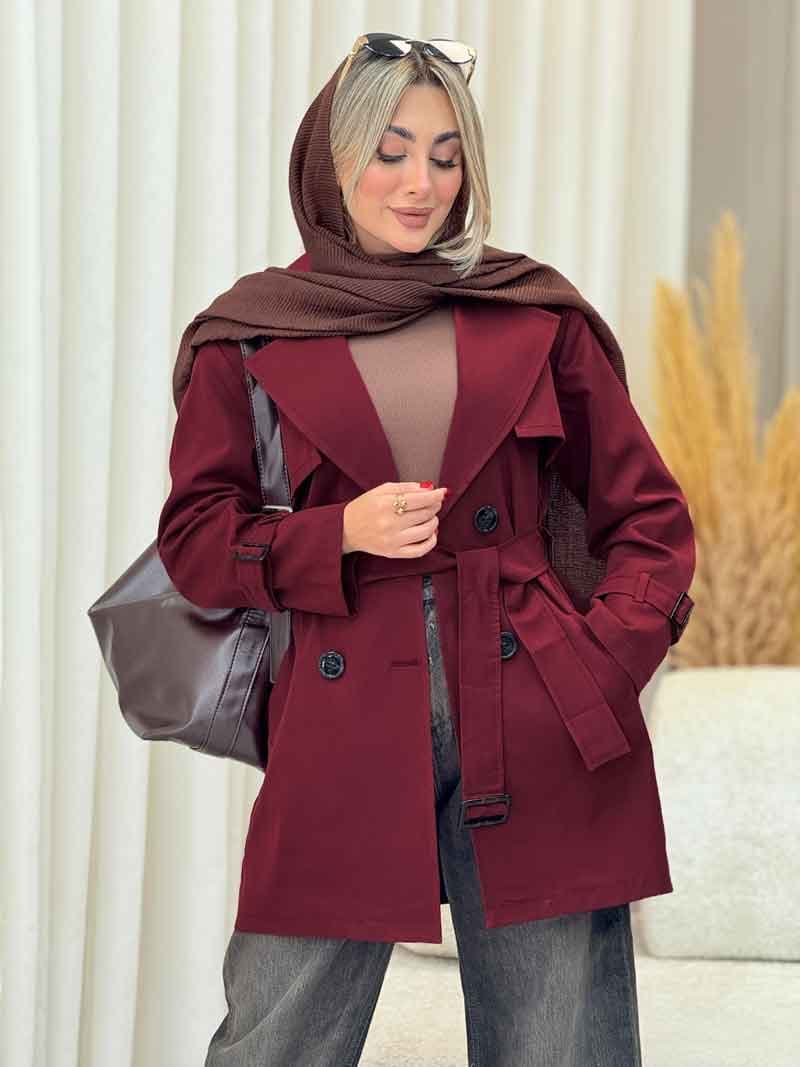بارانی چهاردکمه ژیله دار کد 7133