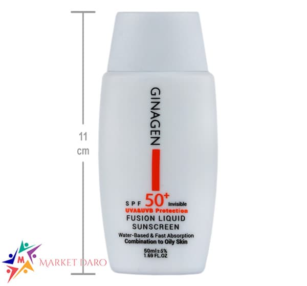 کرم ضدآفتاب بی‌رنگ ژیناژن مدل SPF50، مناسب پوست‌های چرب
