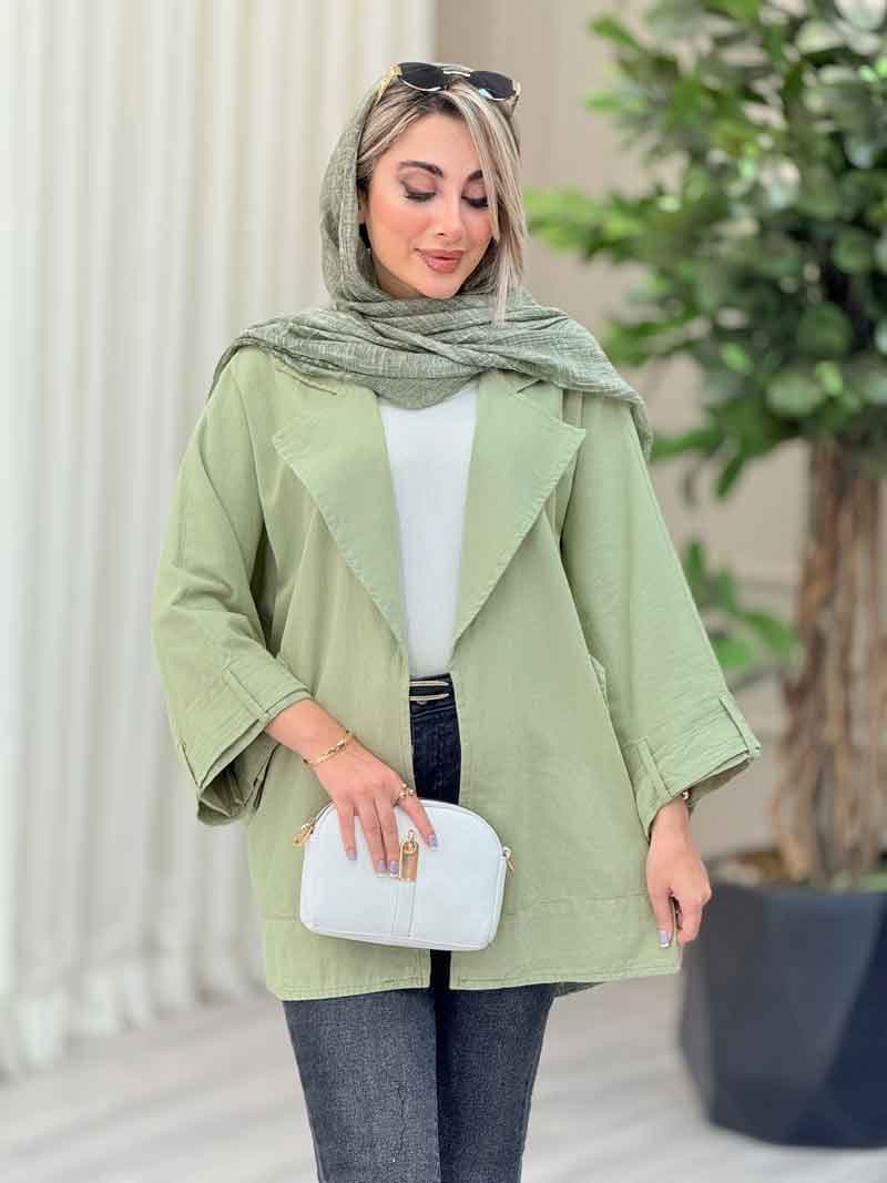 مانتو پانچ کمرگت آسمان کد 6879